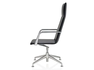 FINASOFT - Leather executive chair with 4-spoke base with armrests - Office Chair by Brunner