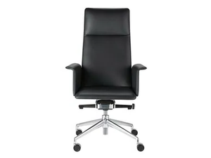 FINASOFT - Leather executive chair with 4-spoke base with armrests with castors - Office Chair by Brunner