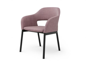 INVITE - Upholstered wooden chair with armrests - Chair by Brunner