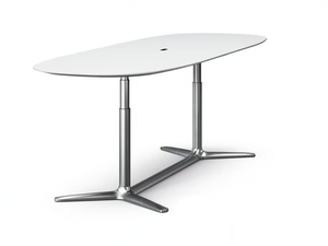 LIFT - Oval height-adjustable HPL table - Table by Brunner