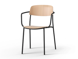 NATE S - Steel chair with armrests - Chair by Brunner