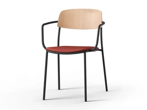 NATE S - Steel chair with armrests - Chair by Brunner