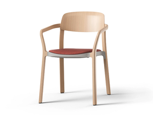 NATE - Stackable wooden chair with armrests - Chair by Brunner