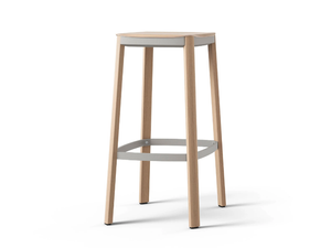 NATE - Wooden barstool with footrest - Stool by Brunner