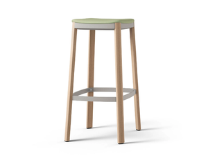 NATE - Wooden barstool with footrest - Stool by Brunner