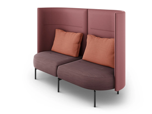 OVAL - 2-seater bench with high backrest - Bench by Brunner