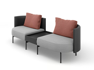 OVAL - 2-seater bench with low backrest - Bench by Brunner