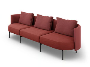 OVAL - 3-seater bench with low backrest - Bench by Brunner