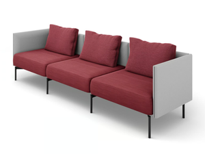 OVAL - 3-seater bench with low backrest - Bench by Brunner