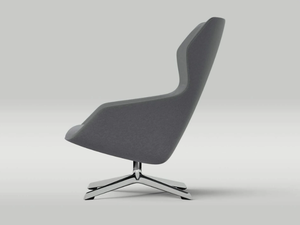 RAY LOUNGE - Swivel fabric armchair with armrests with 4-spoke base - Armchair by Brunner