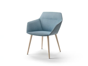 RAY SOFT - Upholstered leather easy chair with armrests - Armchair by Brunner