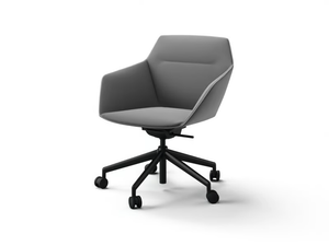 RAY SOFT - Upholstered trestle-based easy chair with armrests - Armchair by Brunner
