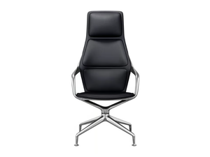 RAY - Swivel upholstered leather armchair with armrests - Armchair by Brunner