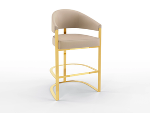 ARISTON - High upholstered leather barstool - Stool by BRUNO ZAMPA