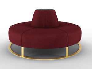 BLANCA - Upholstered round velvet bench with back - Bench by BRUNO ZAMPA