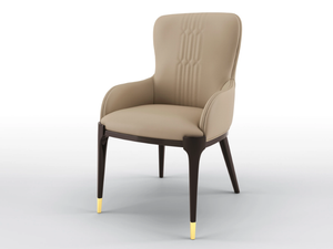 CELINE - Upholstered leather chair with armrests _ BRUNO ZAMPA