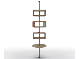 DEDALO - Open double-sided modular walnut bookcase - Cabinet by BRUNO ZAMPA