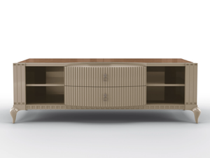 DUKE - Low solid wood TV cabinet with drawers - Cabinet by BRUNO ZAMPA