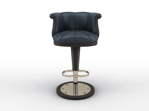 FLOWER - High leather barstool with footrest - Stool by BRUNO ZAMPA