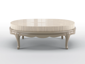 FLY - Low oval walnut coffee table - Coffee table by BRUNO ZAMPA