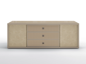 GLENN - Solid wood sideboard and drawers covered in leather - Cabinet by BRUNO ZAMPA
