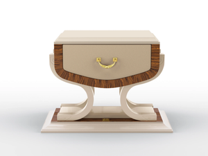 HERMES - Bedside table in solid wood and rosewood with drawer - Side table by BRUNO ZAMPA