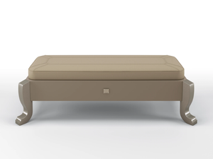 HERMES - Upholstered leather bench and solid wood base - Bench by BRUNO ZAMPA