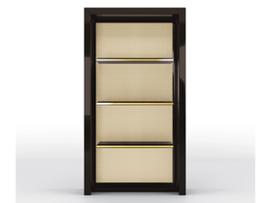 JADE - Open bookcase in solid wood and leather - Cabinet by BRUNO ZAMPA