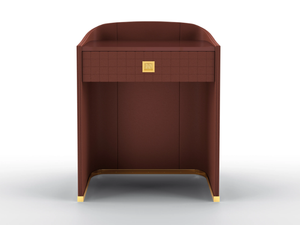 KIMBERLY - Console table covered in leather with drawer - Console by BRUNO ZAMPA
