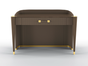KIMBERLY - Rectangular console table covered in leather with drawer - Console by BRUNO ZAMPA