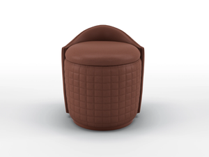 KIMBERLY - Round leather pouf - Pouf by BRUNO ZAMPA