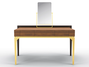 MADEMOISELLE - Walnut dressing table and metal legs - Table by BRUNO ZAMPA