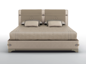 MADISON - Upholstered bed in velvet and leather - Bed frame by BRUNO ZAMPA