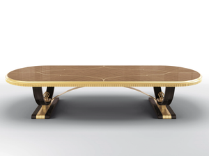 METROPOLIS WIDE - Oval walnut table - Table by BRUNO ZAMPA