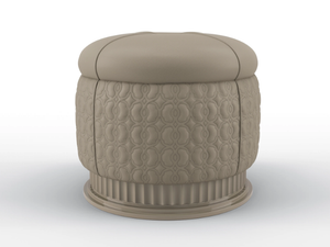 MOON WALT - Round leather pouf - Pouf by BRUNO ZAMPA
