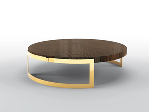 OLIVER - Low round ebony coffee table - Coffee table by BRUNO ZAMPA