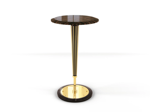 OPHELIA - Round ebony high table - Table by BRUNO ZAMPA