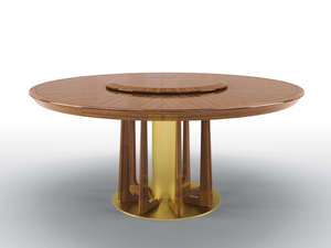 PETRUS - Round walnut table with Lazy Susan - Table by BRUNO ZAMPA