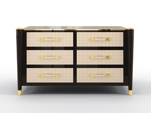 REMINGTON - Solid wood chest of drawers with integrated handles - drawer by BRUNO ZAMPA