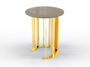 TRITON - Round metal coffee table and lacquered wood top - Coffee table by BRUNO ZAMPA