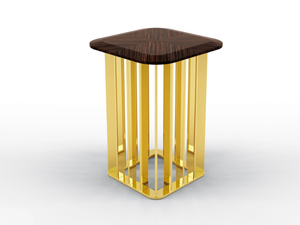 TRITON - Square metal coffee table and ebony top - Coffee table by BRUNO ZAMPA