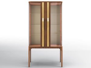 VENUS - Walnut display cabinet with doors - Cabinet by BRUNO ZAMPA