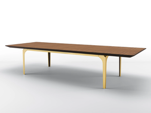 WANDA - Extending rectangular walnut table - Table by BRUNO ZAMPA