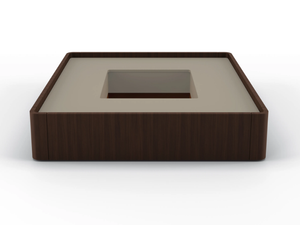 WAVE - Low square coffee table in walnut and lacquered top - Coffee table by BRUNO ZAMPA