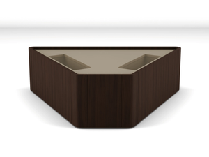 WAVE - Trapezoidal table in walnut and lacquered top - Table by BRUNO ZAMPA