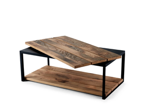 MAKI - Rectangular steel and wood coffee table - Coffee table by Bullfrog