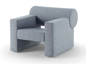 CILINDRO - Acoustic fabric armchair with armrests - Armchair by Caimi Brevetti