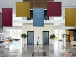 CLASP CEILING - Fabric hanging acoustic panel - Screens by Caimi Brevetti