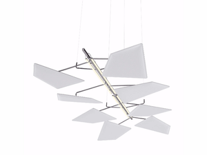 FLAP LUX - Fabric hanging acoustic panel with Integrated Lighting - Screens by Caimi Brevetti