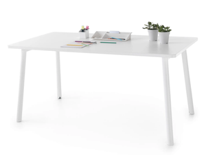 NEWTON - Rectangular melamine and powder coated steel writing desk - Desk by Caimi Brevetti